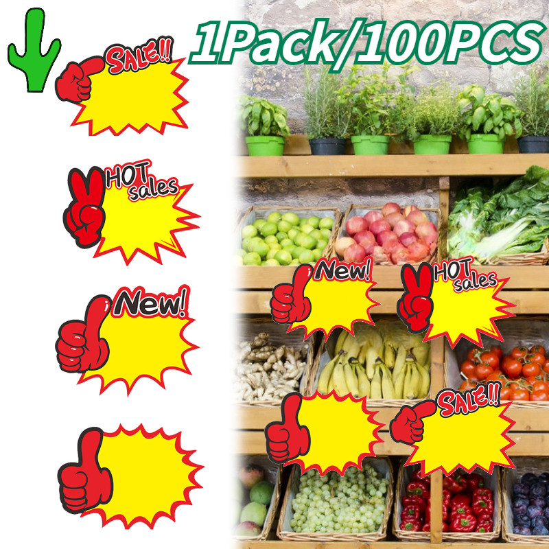 

100Buah Label Harga Card Kertas Harga Promo Pop Card Tulisan Sale Tag Kartu Promosi Price Tag Card Kartu Promo Sale