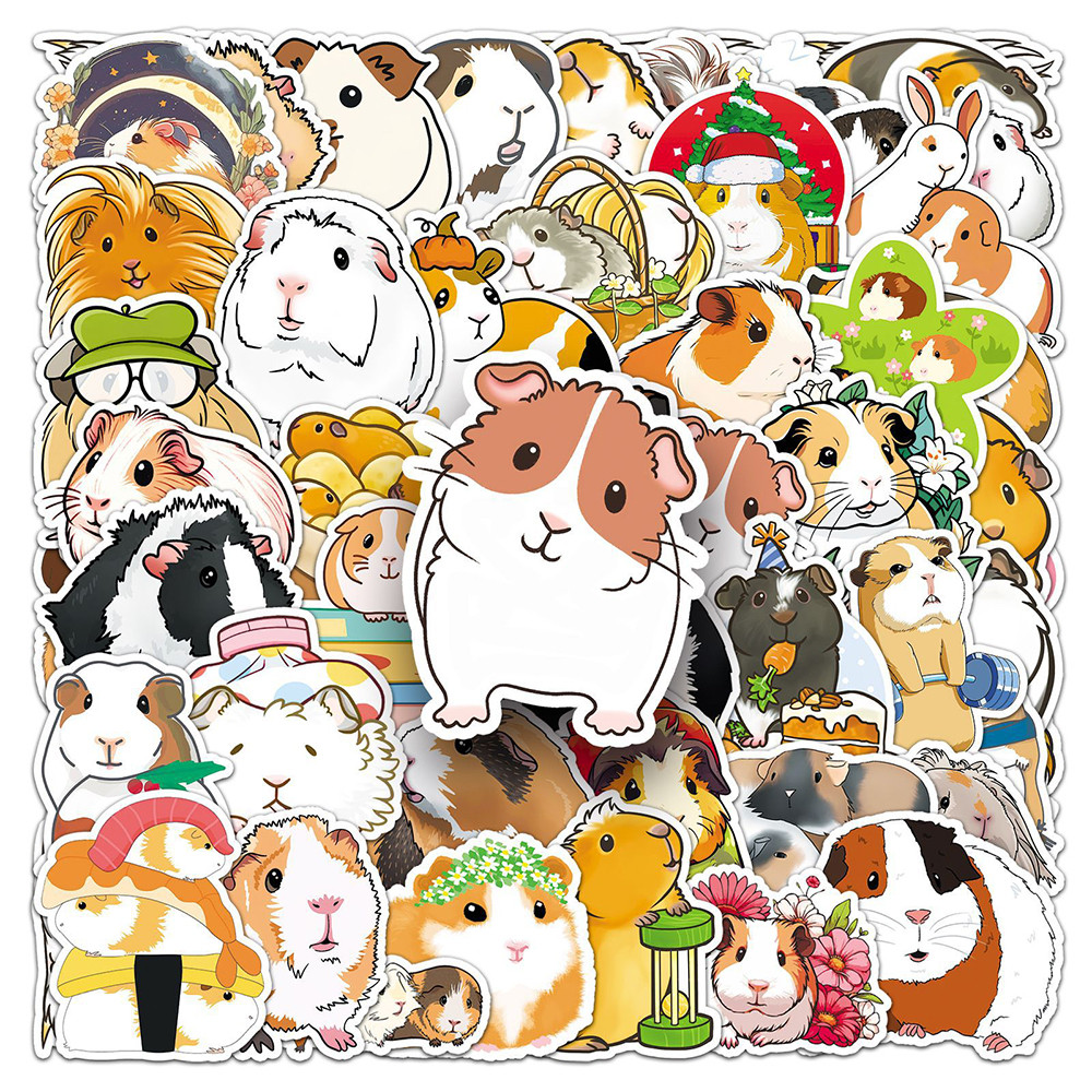

10/30/50pcs Cute Animals Kawaii Guinea Pig Stickers for Kids Cartoon Decals DIY Phone Laptop Stationery Waterproof Sticker Toys
