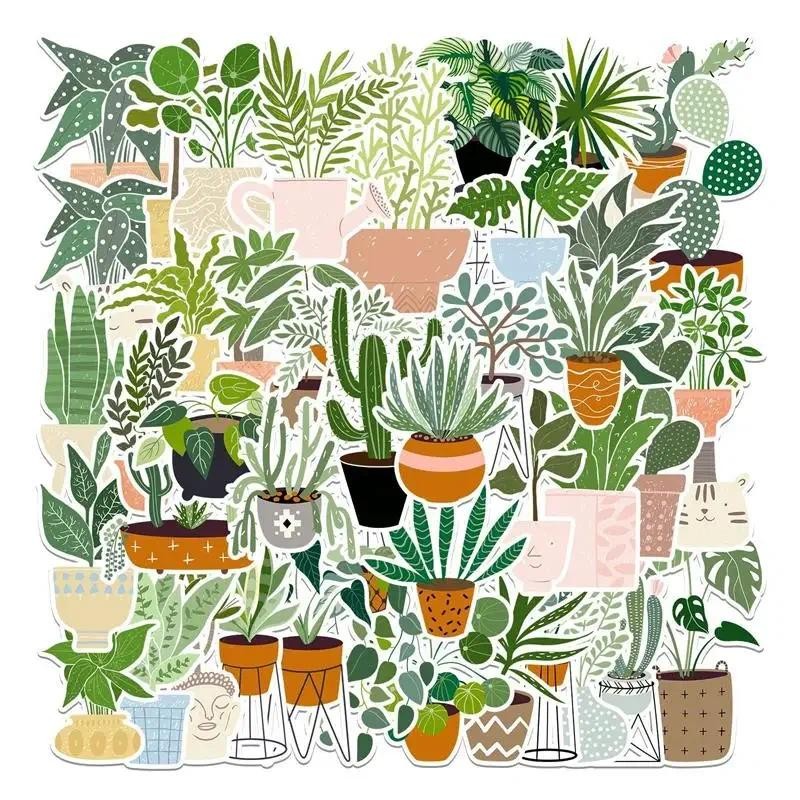 

10/30/44PCS Cute Plants Sticker Aesthetic PVC Stationery Children's Sketchbook Sticky Diary Laptop Scrapbook Supplies for Kids