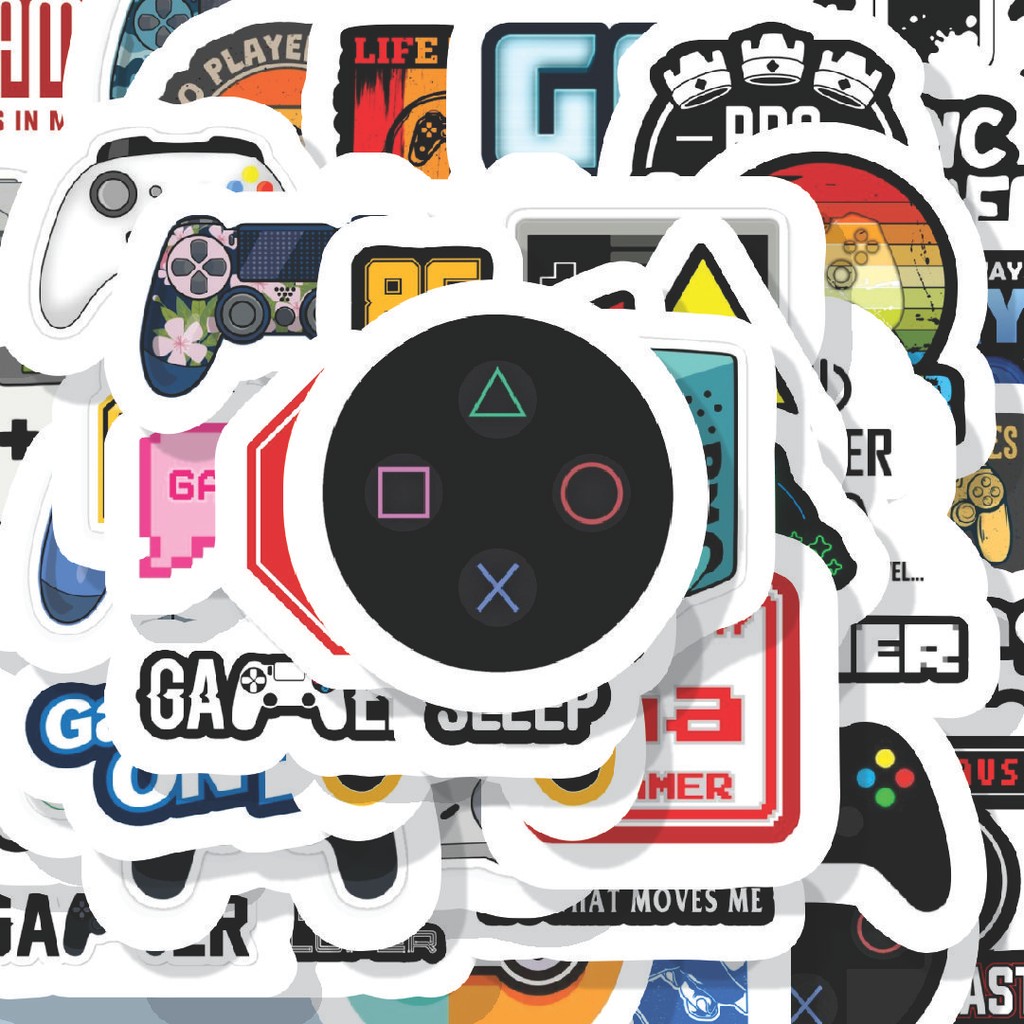 

100PCS Lucu Stiker Game Pad Stiker Aesthetic Stiker Anti Air Stikers Berperekat Waterproof sticker decal buat Motor Helm Buku Journal Koper Casing HP Laptop Botol Minum Hadiah anak