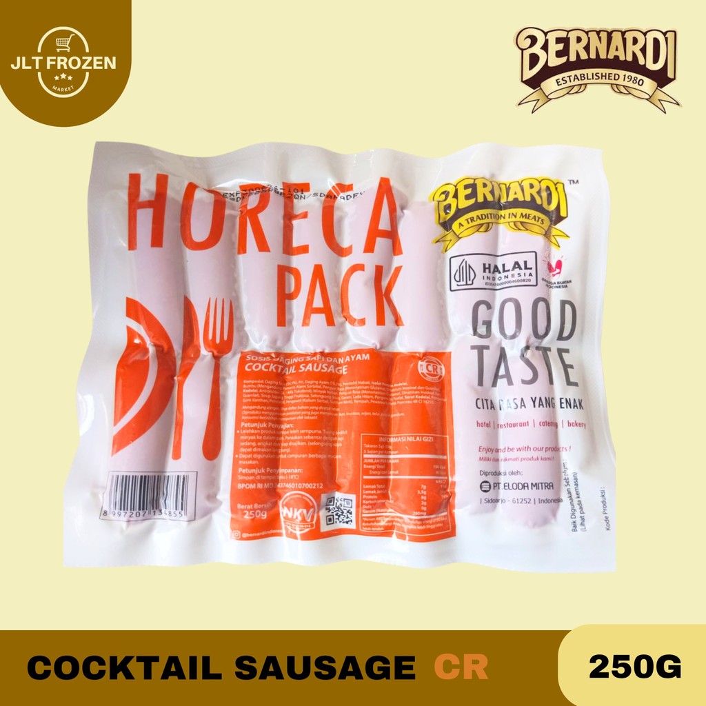 

Bernardi BHP Cocktail Sausage (CR) 250g / Sosis Sapi dan Ayam / Sosis Cocktail / Sosis Merah