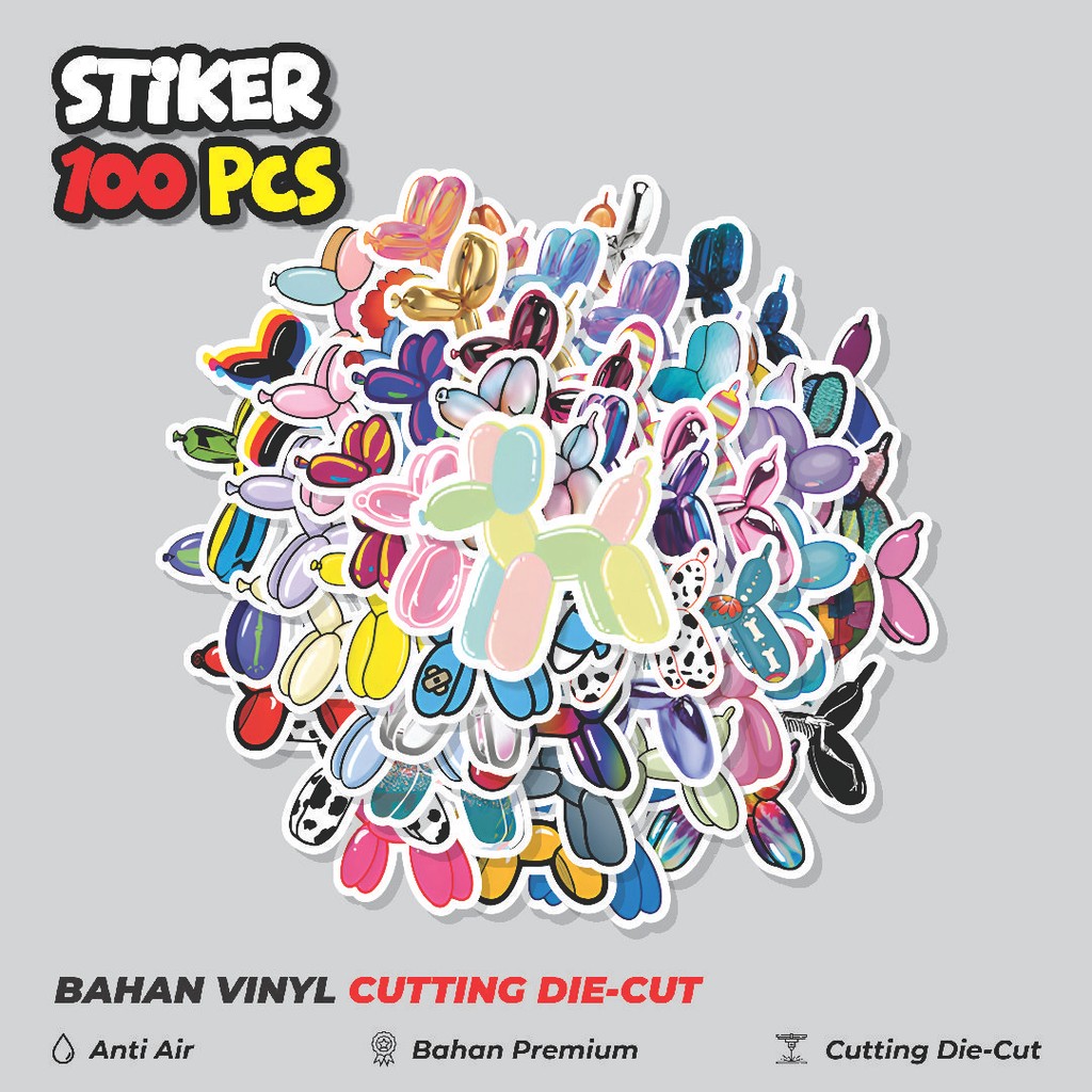 

Terbaru! 50 pcs Stiker Ballon Dog Series Dekorasi Lucu Kreatif untuk Notebook, Skateboard, HP