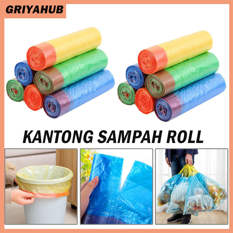 Roll Plastik Kantong/Kantong Plastik Sampah Roll Dengan Tali/Kantong Sampah Pake Tali/Kantong Sampah