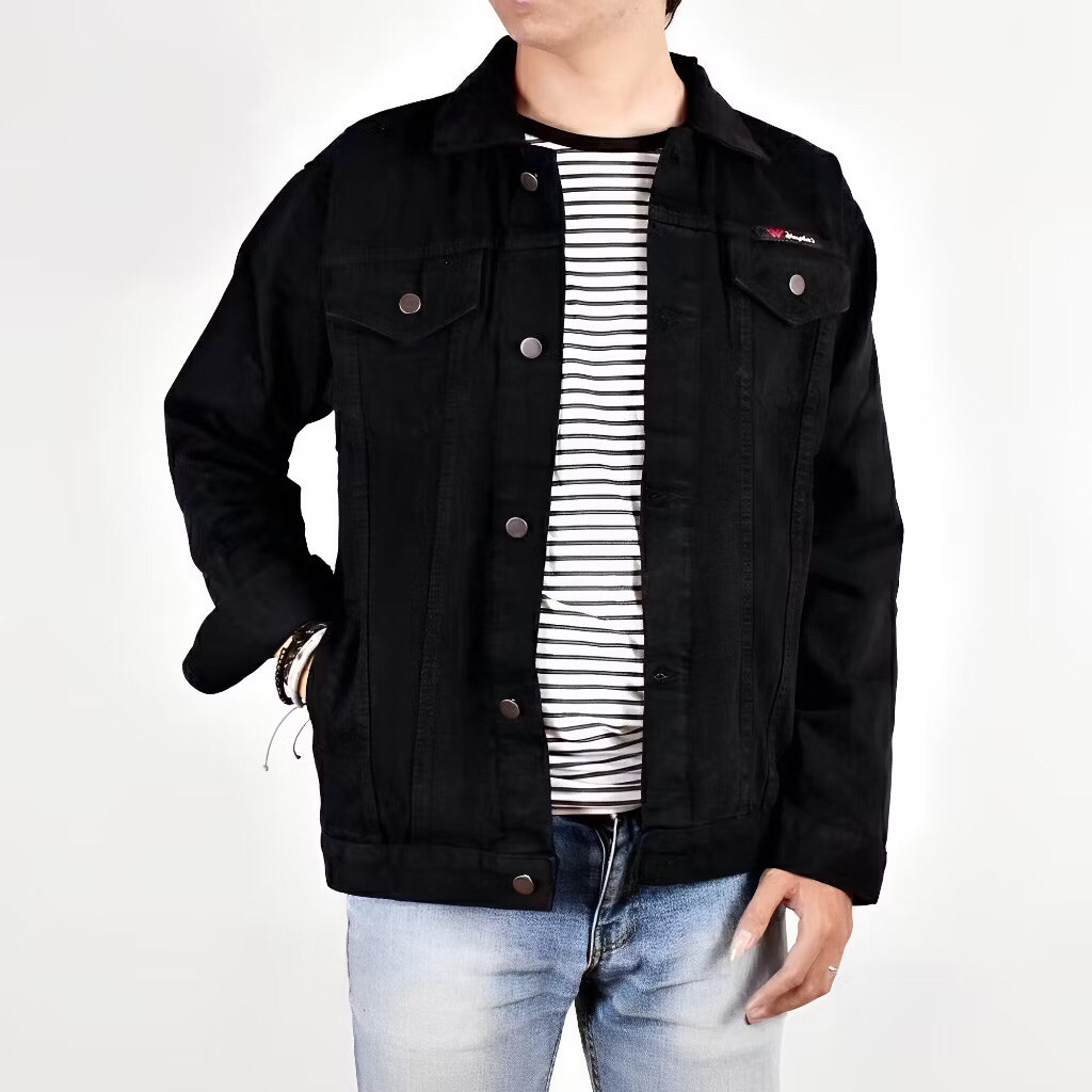 Jaket Jeans Pria Travis Black