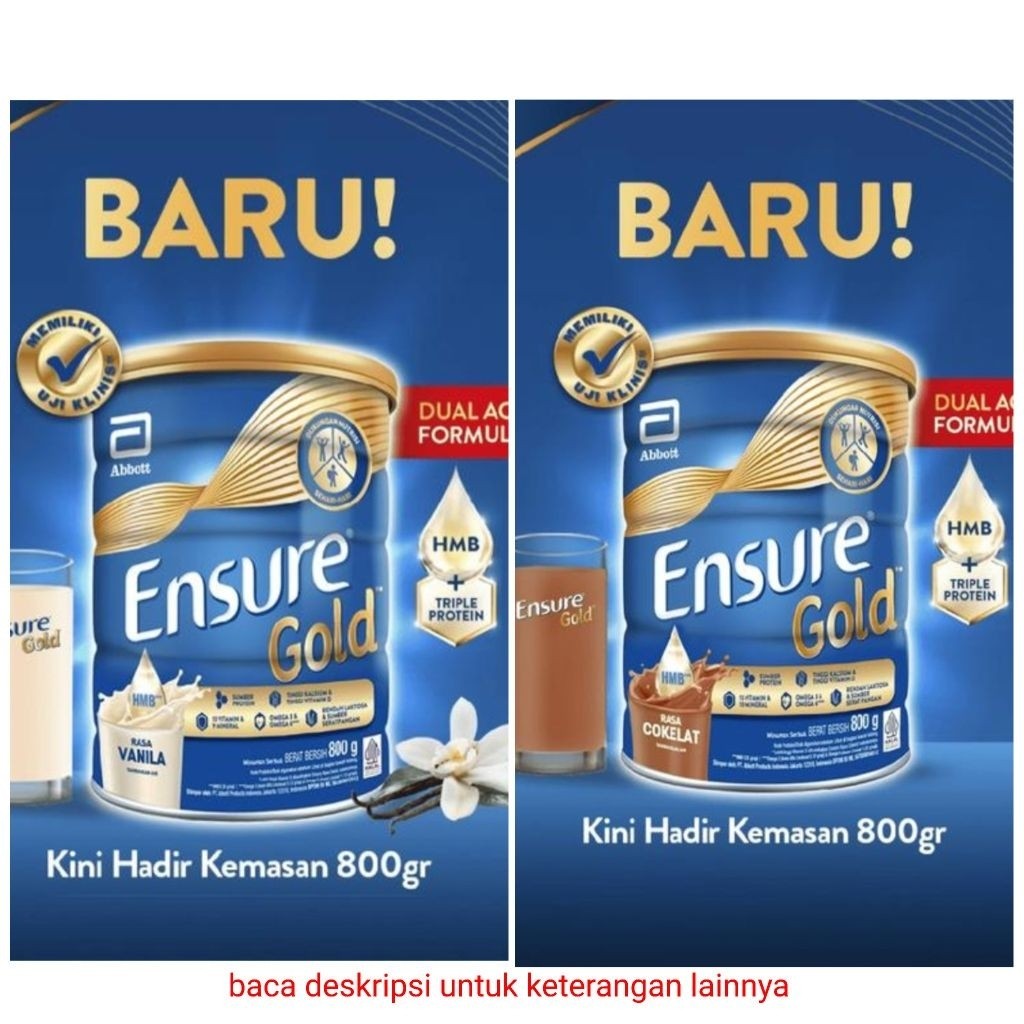 

PROMO !! Ensure Gold Cokelat / Vanila Kaleng 800gr