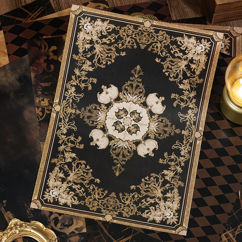 

10 Pcs Vintage Dark style Material Papers Crafts Card Making Planner DIY Deco Scrapbooking Journal Collage Stationery Supplies