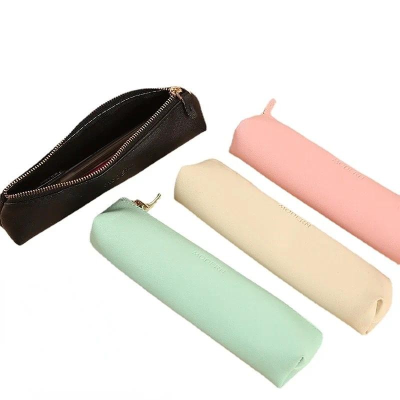 

Portable PU Leather Pencil Bag Organizer Stationery Pens Storage Bag Case Pencil Keys Earphone Holder Bag Pouch