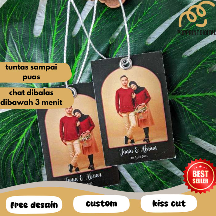 

PpD Print Hangtag Wedding Souvenir Hang Tag Label Custom Pernikahan Ucapan Nikah Free Desain