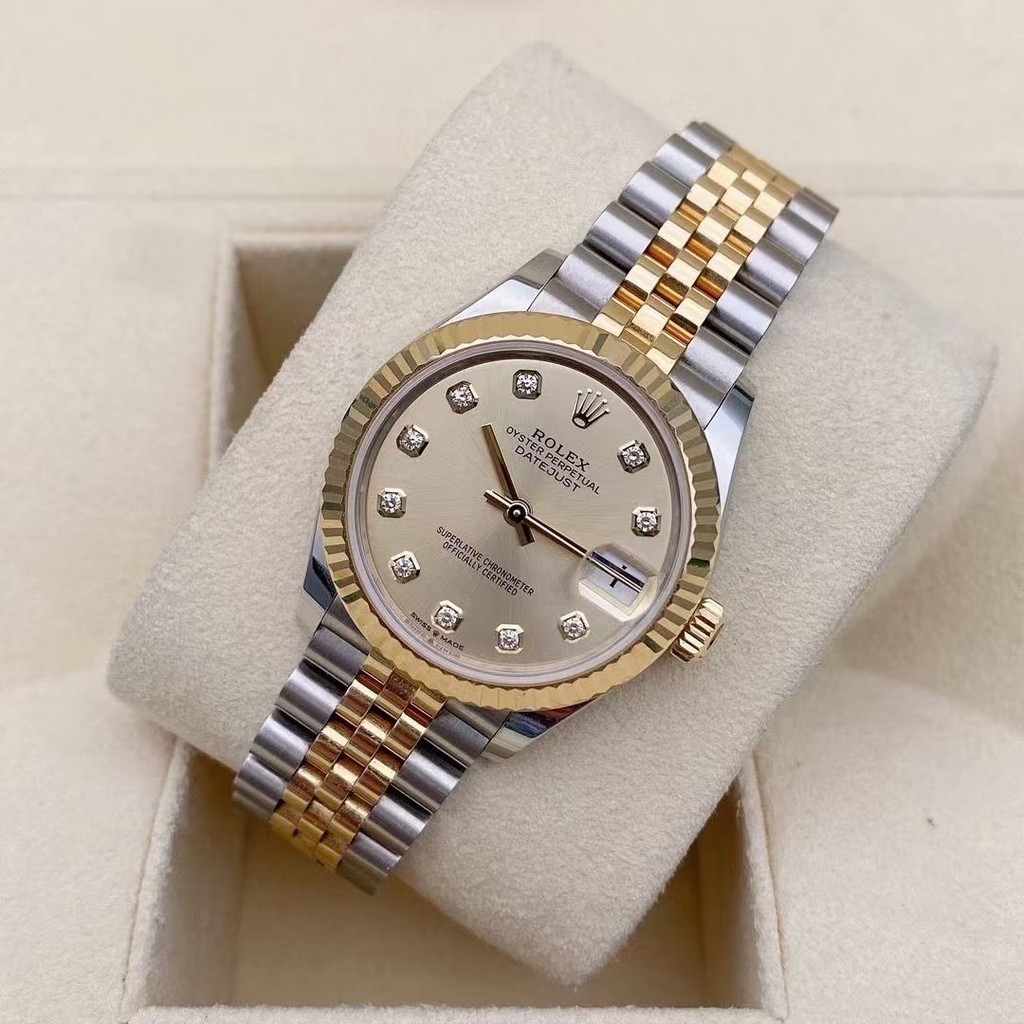 Fashion Bisnis Kasual Kelas Atas Emas Mewah Kalender Trendi Jam Tangan Wanita Jam Tangan Rolex Wanit