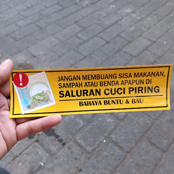 

Sticker Dilarang Membuang Sisa Makanan Ke Saluran Cuci Piring 20x6cm