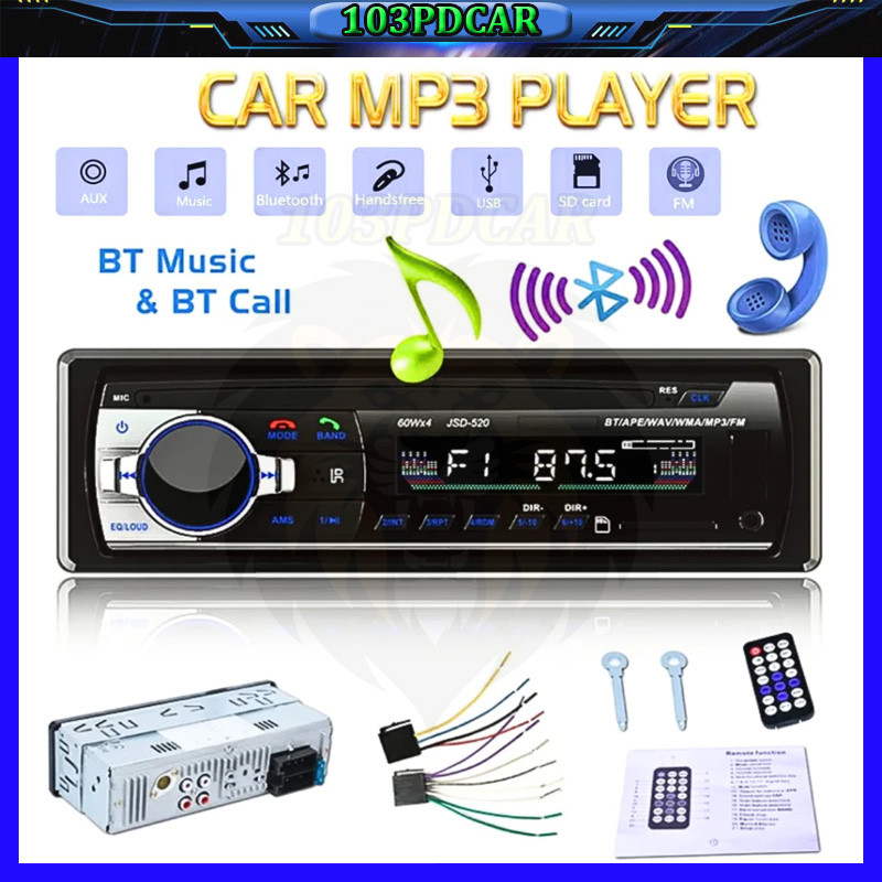 <Ready ya,cod>Ori Singe Din Head Unit Tape Audio Radio Mobil Multifungsi Bluetooth USB MP3 FM Radio 