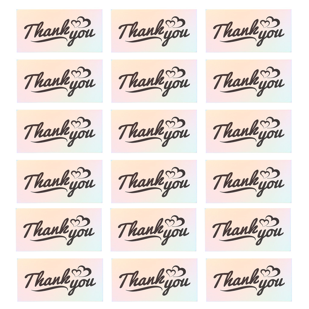 

50pcs Thank You Cards Coated Paper Mini Greeting Note Business Sized Lightweight Portable Firm Colors Words Postcards