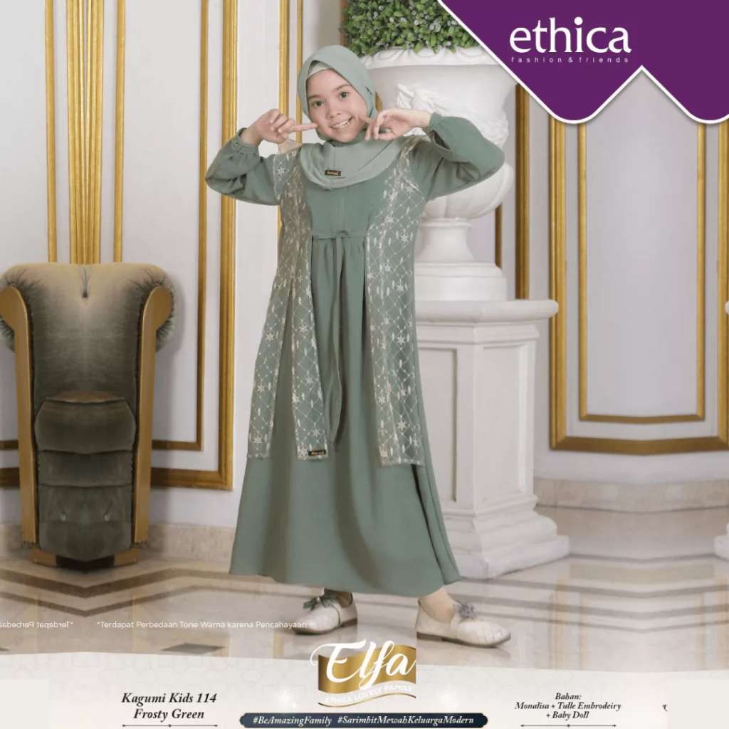 ETHICA GAMIS ANAK KAGUMI KIDS 114 FROSTY GREEN