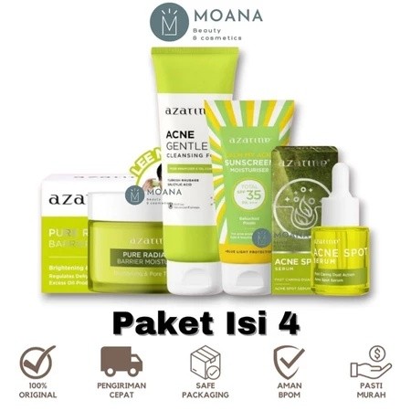 Azarine Skincare Series [5 PCS] Paket Lengkap Skincare BEST SELLER Mencerahkan Mengatasi Jerawat Dan