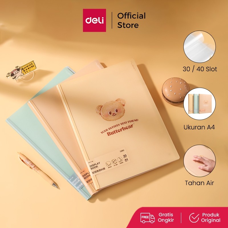 

PROMO Deli x Butterbear Display Book Map Folder A4 File Dokumen 30/40 Lembar Anti Air NS517