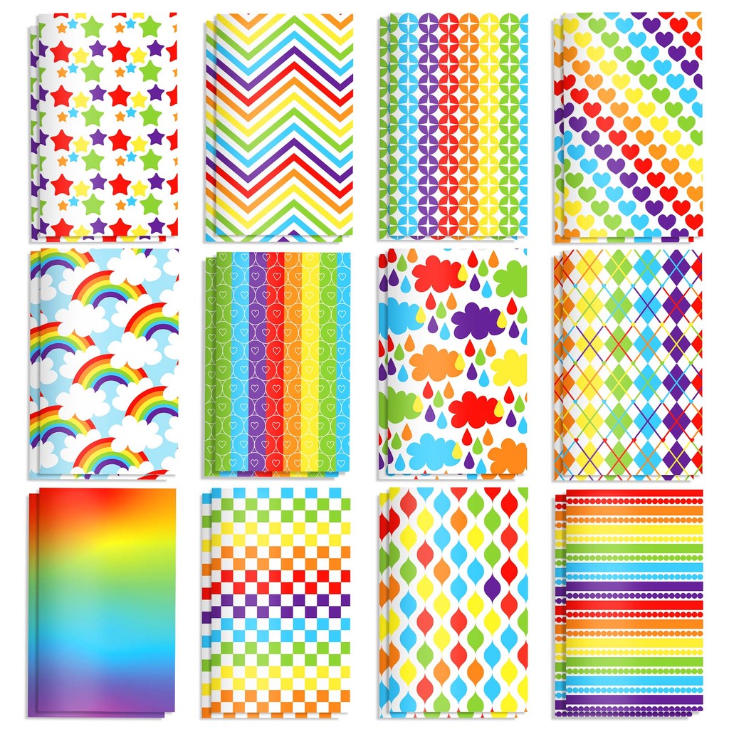 

12pcs Colorful Pocket Notebook Rainbow Pattern Kids Birthday Gifts Office Stationery Notepads School Diray Memo Pad Supplies