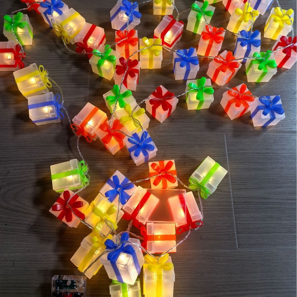

Gift Box Led Light String Holiday Gift Box Colorful Lights Flashing Lights Tree Window Atmosphere Decoration