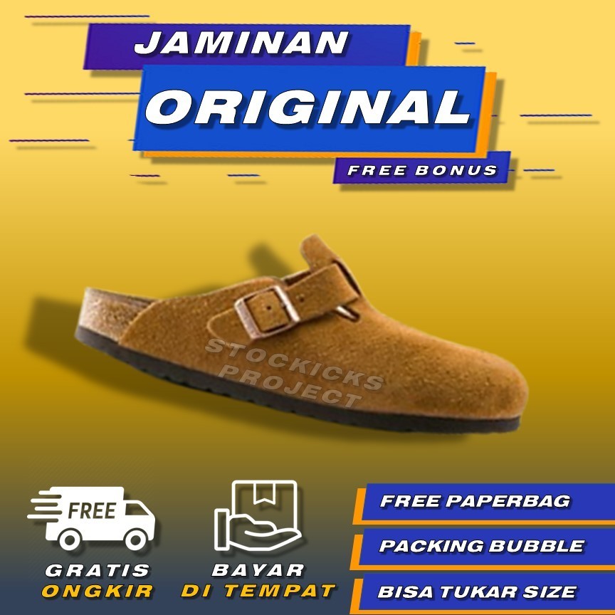 Sandal Birkenstock Boston Suede Mink Original Sendal Birkenstock Soft Footbed Clogs Original Pria Wa