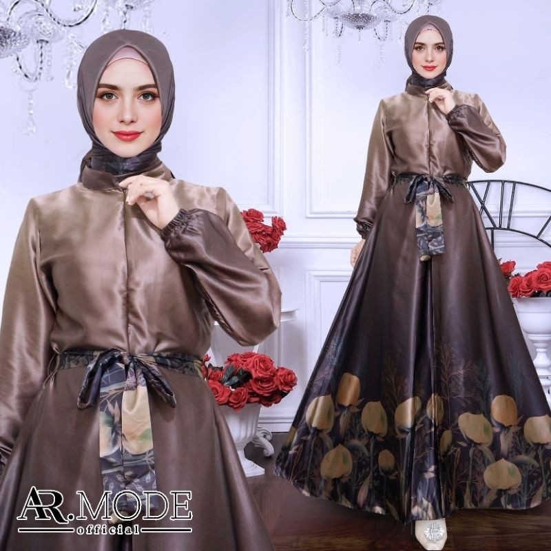 Gamis SET HIJAB Segi Empat Silk Allsize dan Jumbo