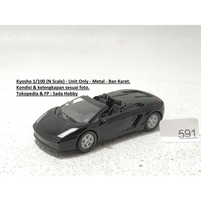 CSM... Kyosho 1/100 Lamborghini Gallardo Spyder Hitam Unit Only