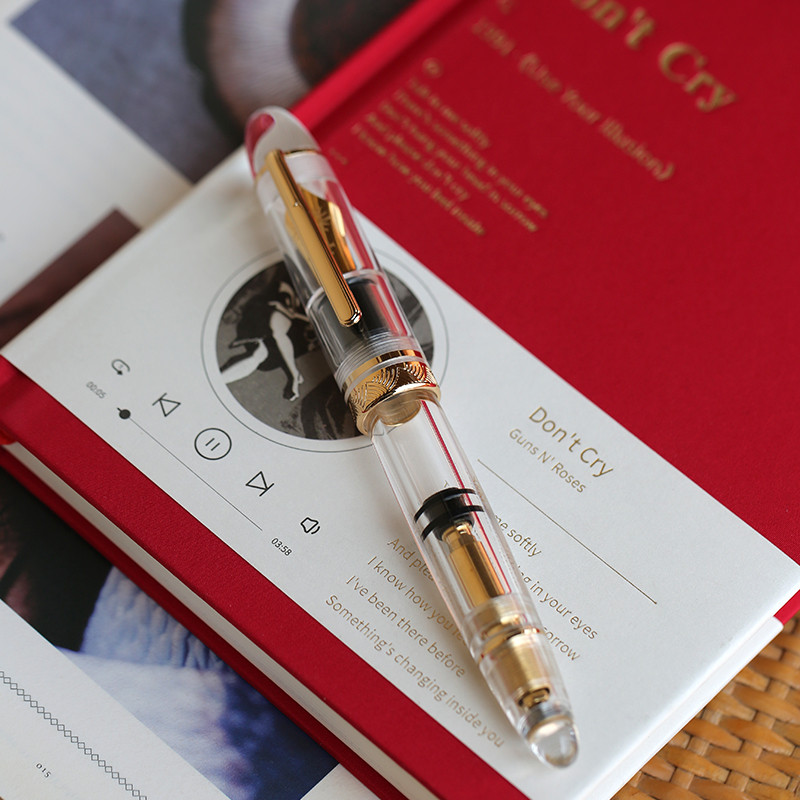 

Majohn P140 Acrylic Piston Transparent NO.8 F/M Nib Fountain Pen,Large Capacity School Office Stationery Ink Writing Gift Pen