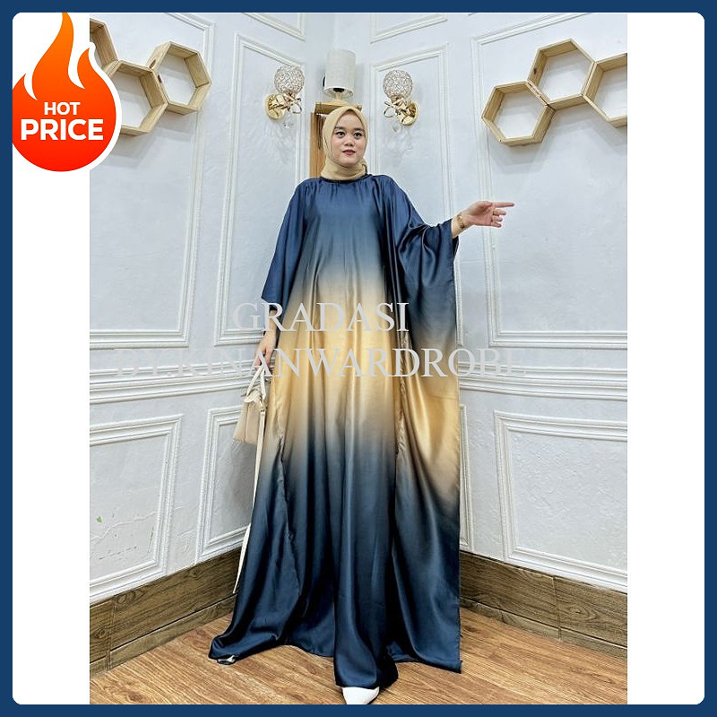 Kaftan Gradasi Ombre Model Baju Kondangan Sultan Mewah