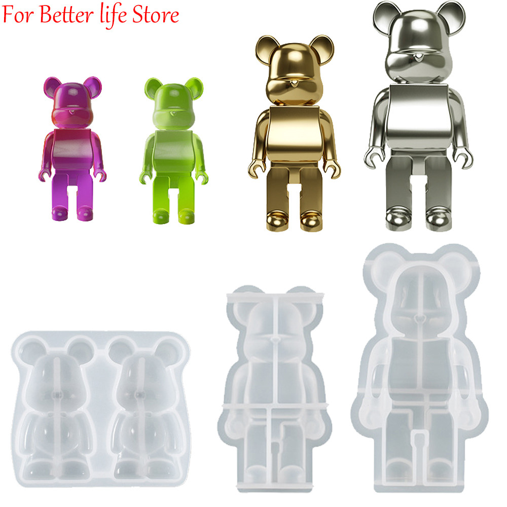 

Cute Bear Candle Silicone Mold DIY Cartoon Bear UV Epoxy Resin Craft Jewlery Necklace Gypsum Candle molds for Candle Making