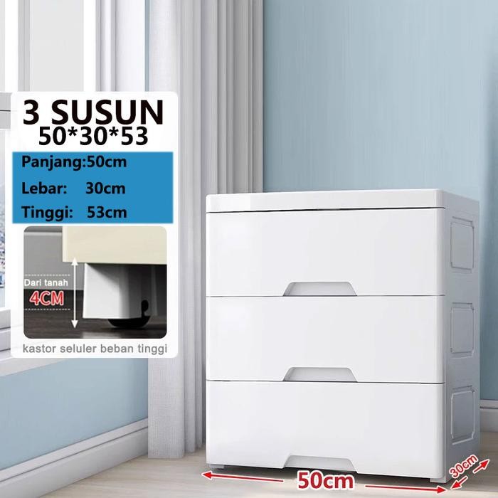 [TERLARIS] Cabinet Lemari Pakaian Plastik Laci Susun Storage Cabinet Plastik - 3susun[TERLARIS ]