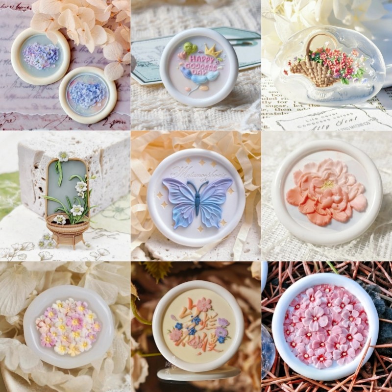 

Creative Stamp Toys Lacquered Stamps Brass Stamps Circus Series Cute Irregular-Shaped Relief Lily Roses Tulips Student Copper