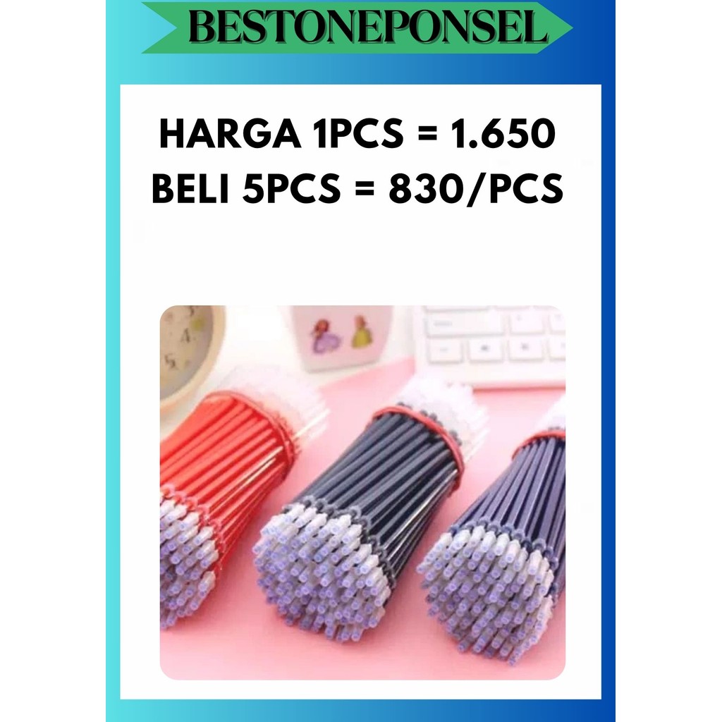 

BOP REFILL TINTA PENA GEL PULPEN BOLPOIN PEN CAIR 0.5 MM HITAM / BIRU / MERAH