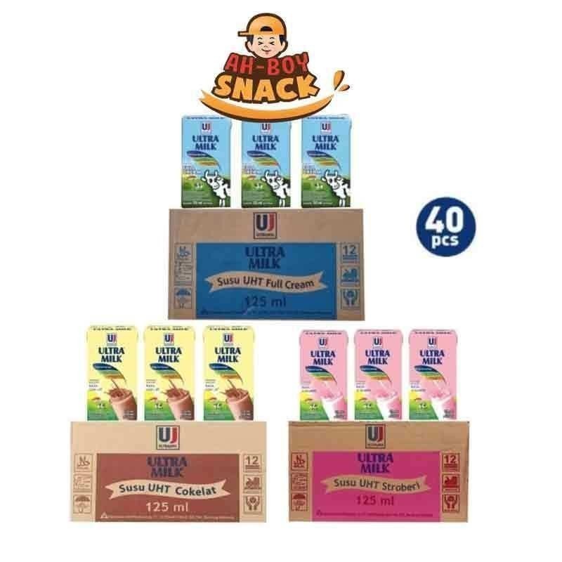 

ULTRA MILK 125 ML 1 DUS COKELAT, STRAWBERRY, FULL CREAM PER CTN ISI 40 PCS - ALL VARIAN