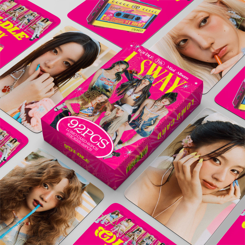 

All Styles 60+32Pcs/Set Kpop Female Idol New Album HEAT Photo Card Gidle LOMO Card Korean Star Card Fan Collection