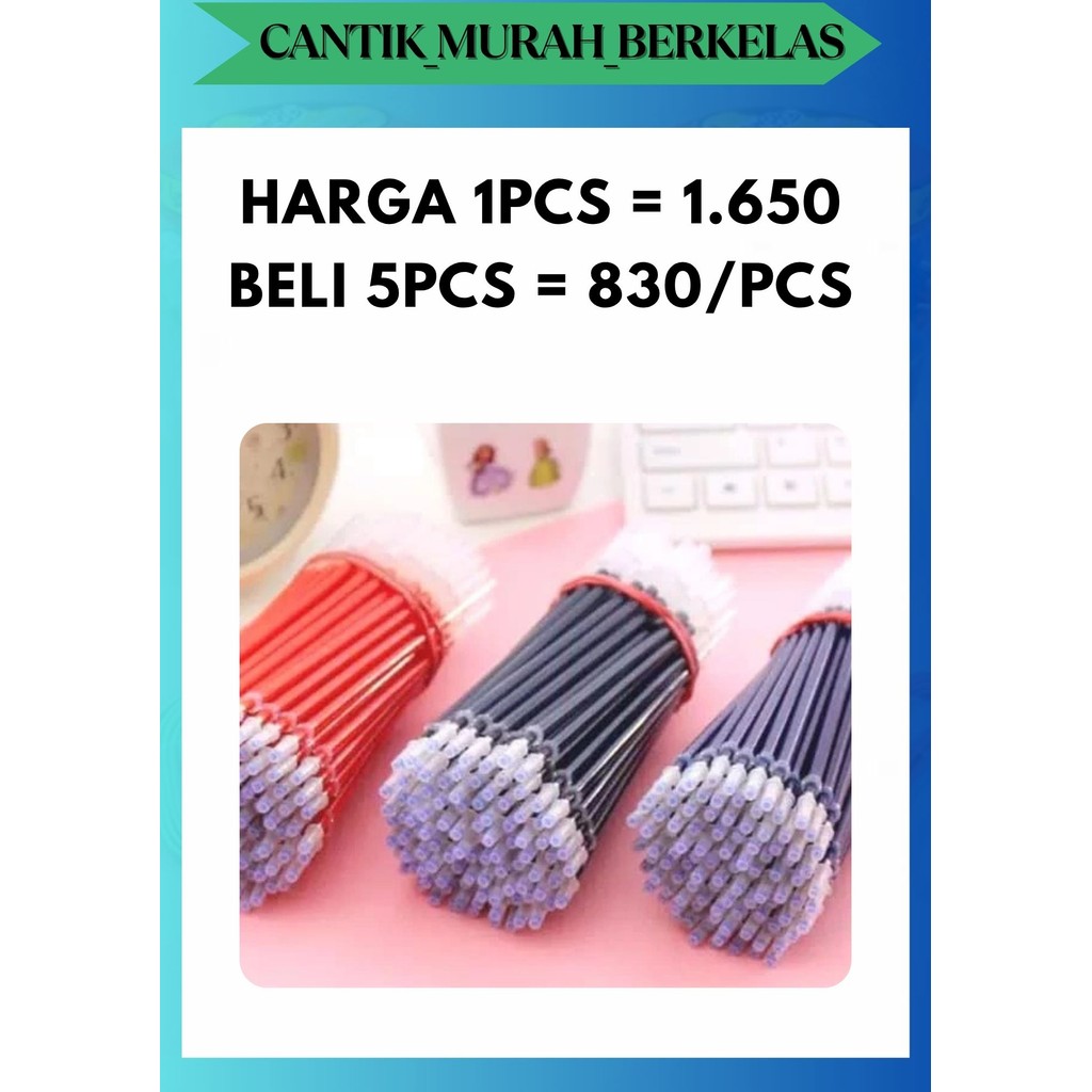 

CMB REFILL TINTA PENA GEL PULPEN BOLPOIN PEN CAIR 0.5 MM HITAM / BIRU / MERAH
