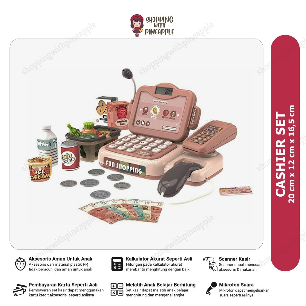 TERLARISSWP -  Cashier Set 888 / Set Mainan Kasir Anak / Set Mainan Kasir Minimarket / Mainan Kasir 
