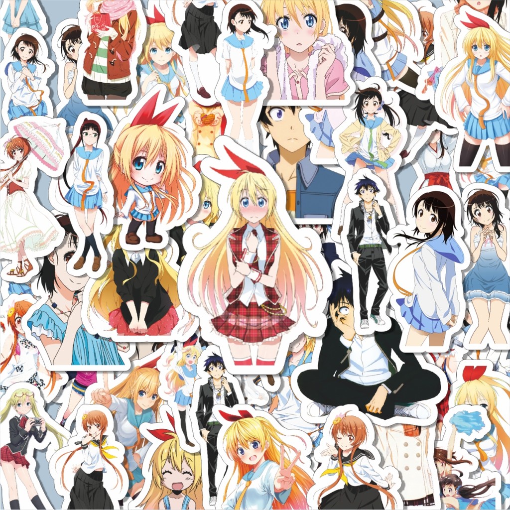 

100PCS Lucu Stiker Anime Series Nisekoi Character Mix Stiker Aesthetic Stiker Anti Air Stikers Berperekat Waterproof sticker decal buat Motor Helm Buku Journal Koper Casing HP Laptop Botol Minum Hadiah anak