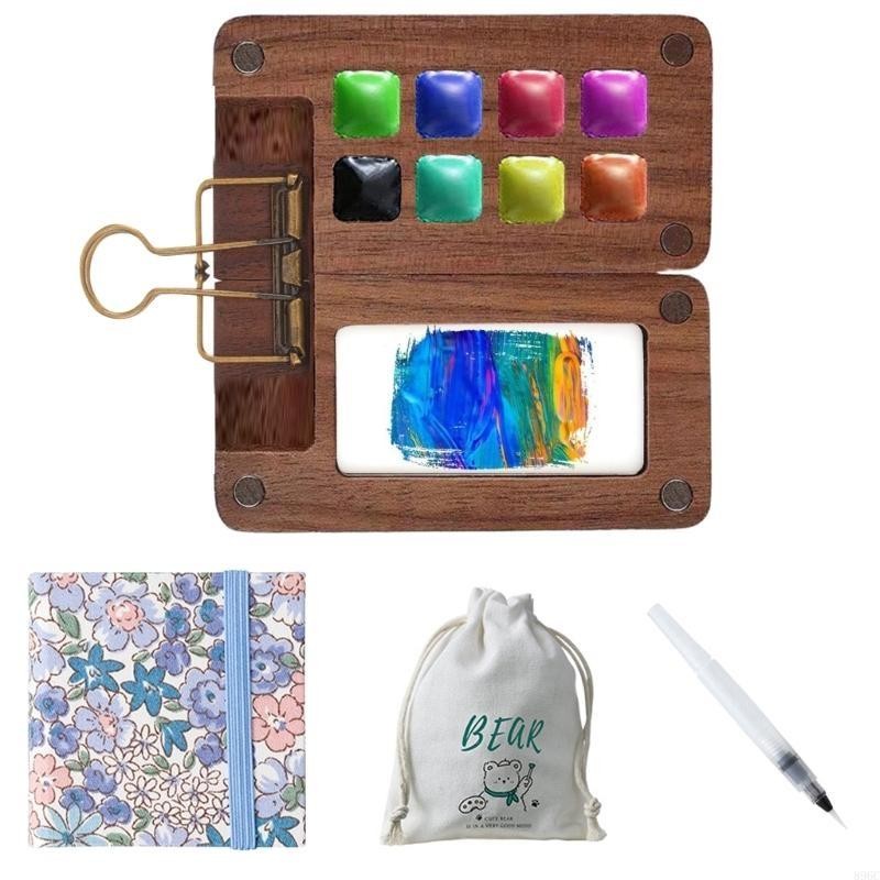 

8/15 Colors Travel Watercolor Palette Portable Watercolor Palette Small Paint Tray Box Sketchbook Palette for Artists 896C