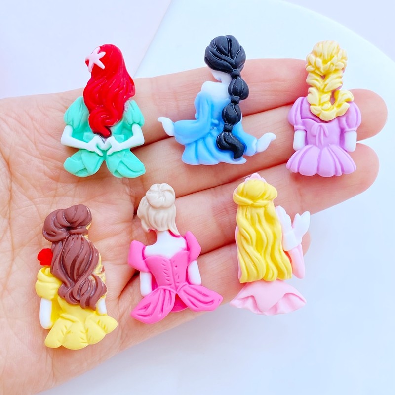 

10Pcs New Resin Mini Lovely Princess Back Flat Back Cabochon Scrapbook Kawaii DIY Embellishments Accessories