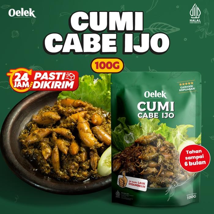 

[TERLARIS] Makanan Lauk Siap Saji Oelek Cumi Cabe Ijo Ukuran Besar 200 Gram - Cobain! (100gr)[TERLARIS ]