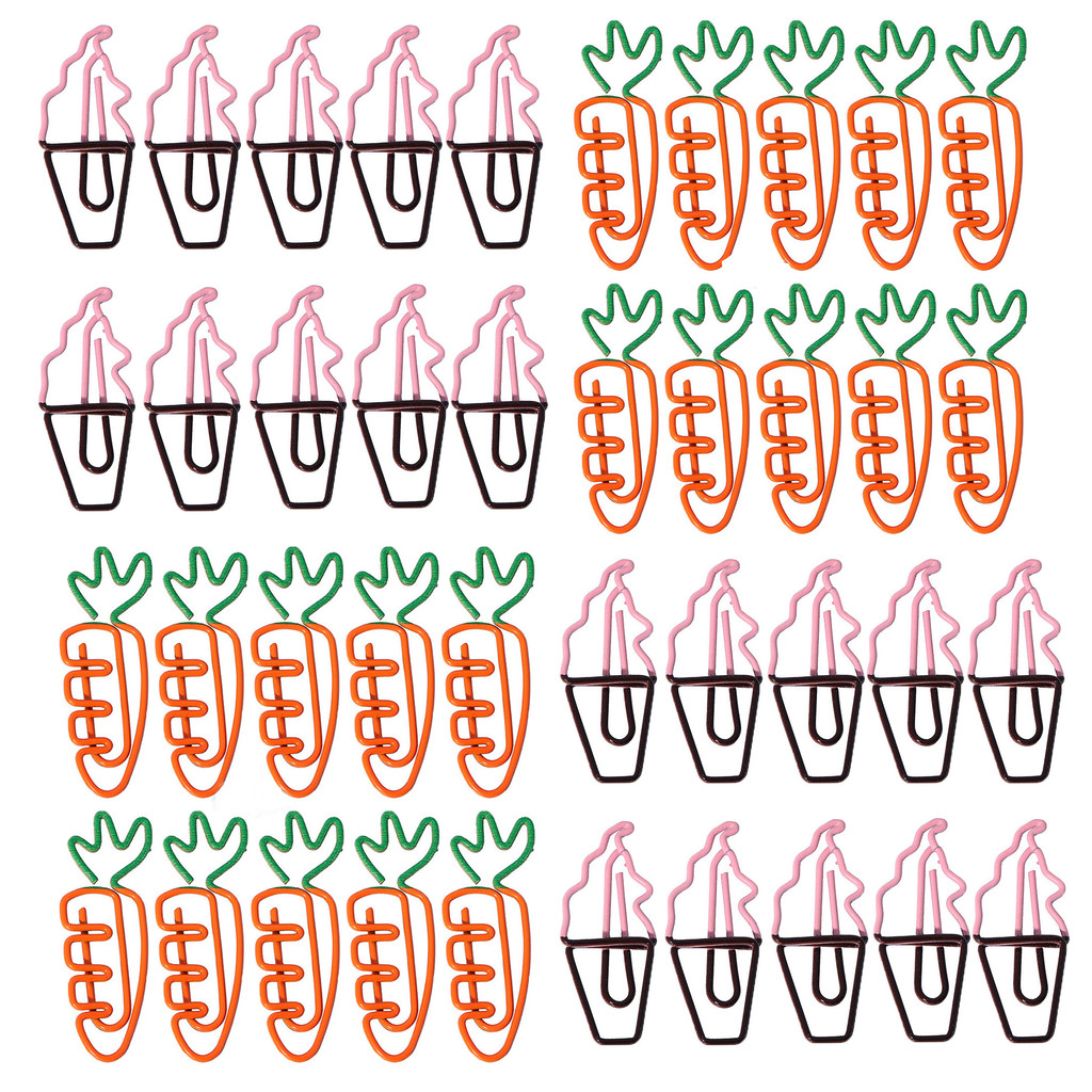 

10pcs Carrot Ice Cream Shaped Paper Clips Note Holder Binder Clips Photos Tickets Notes Letter Office Stationery