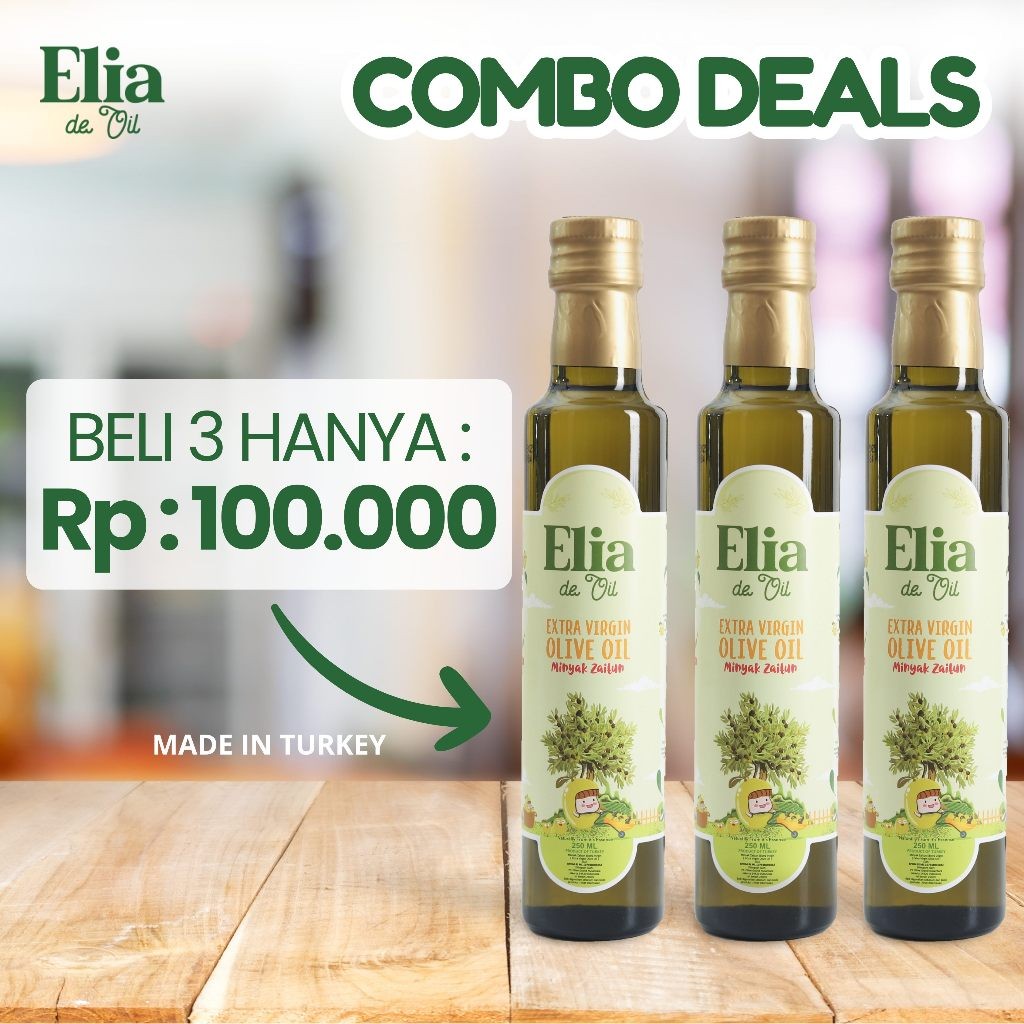 

ELIA DE OIL Combo Deals 3 Botol Olive Oil / Extra Virgin Olive Oil / Minyak Zaitun / EVOO