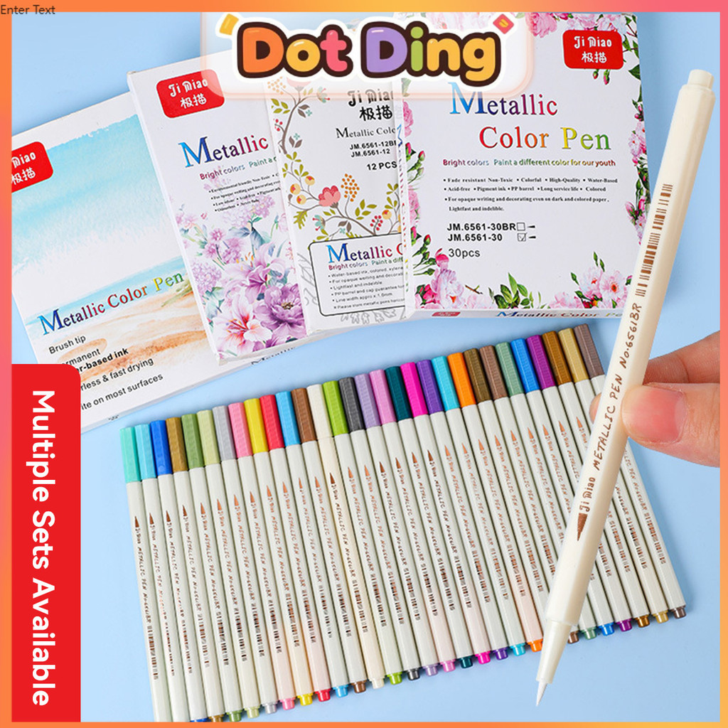

[DOTDING] ‌Set Marker Brush Pen 12/15/20/30 Warna Neon Pastel - Ujung Kuas Sintetis & Lapisan Anti Fading Cocok untuk Kaligrafi/Kartu Ucapan H562
