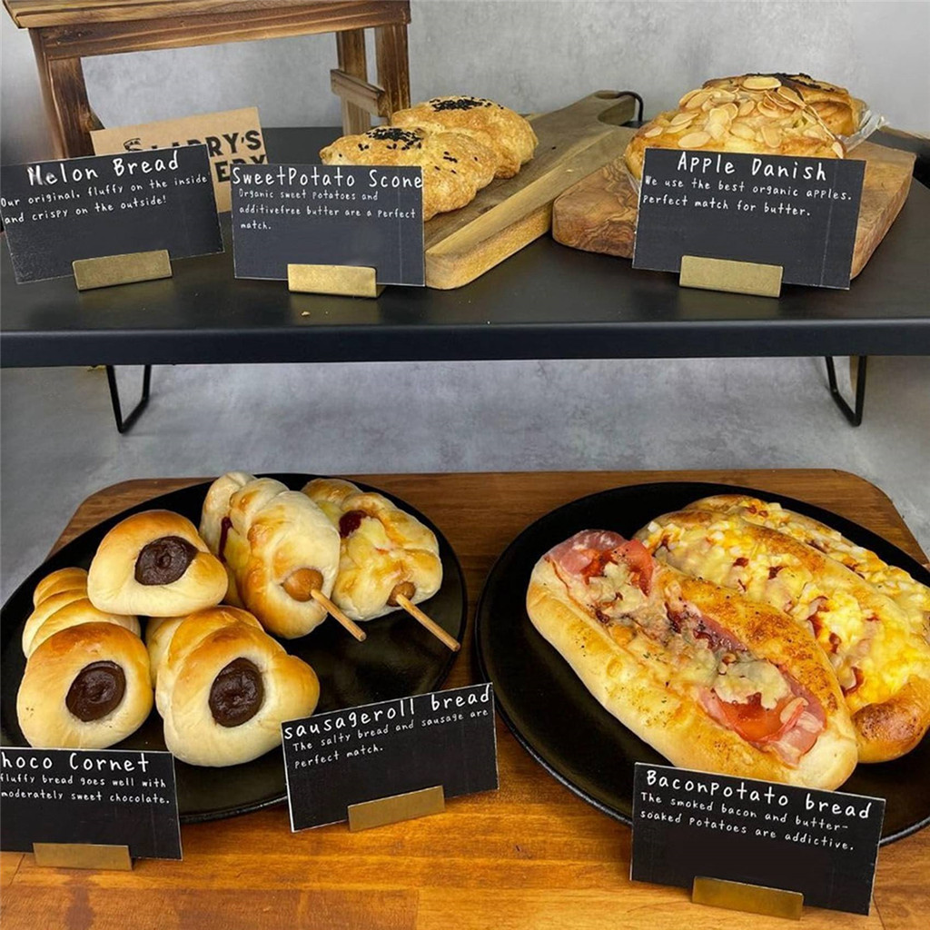 

A62K Place Card Holders Brass 10Pcs Wide Size Vintage Table Card Holder Antique Small Table Card Stands Memo Price Tags