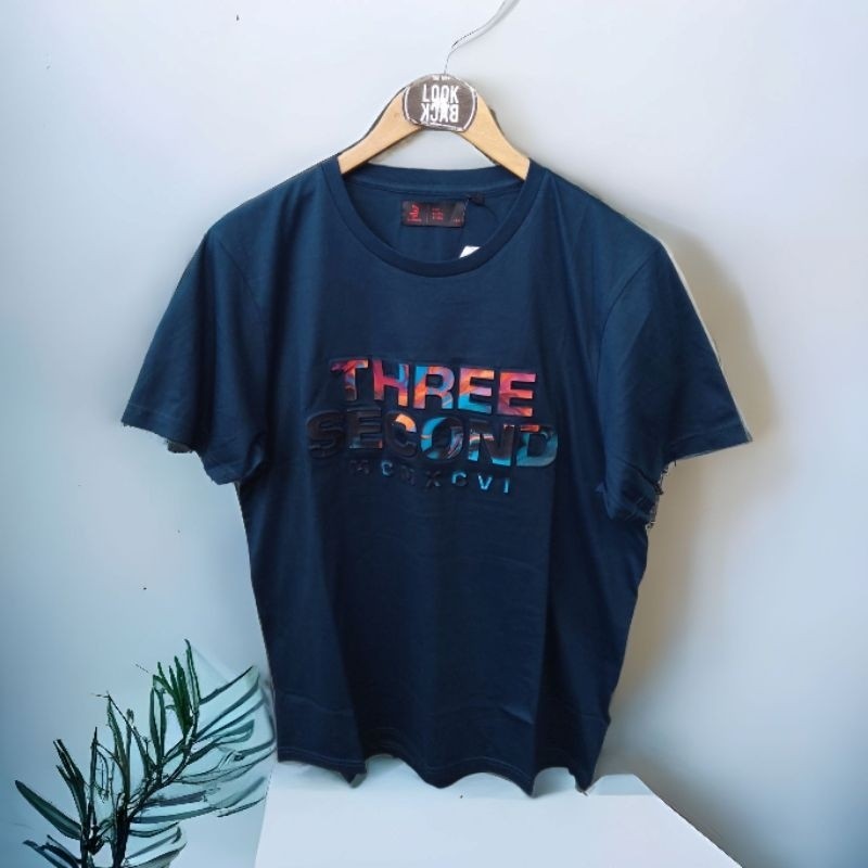 Kaos 3second Hijau - readiy Size hingga XXL (double xl)