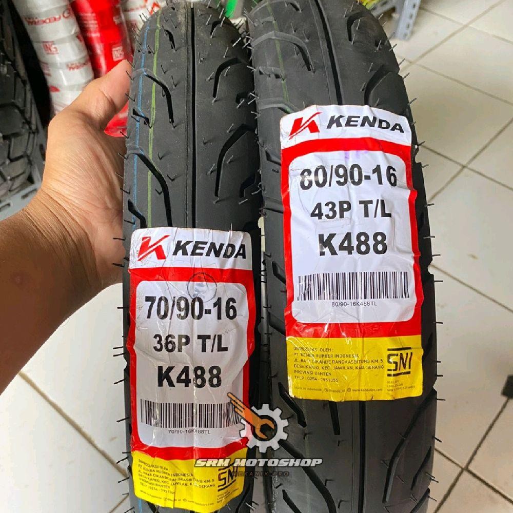 Ban Motor Ring 16 Kenda 70/90-16 & 80/90-16 K488 Tubles (Bisa pakai Ban Dalam)