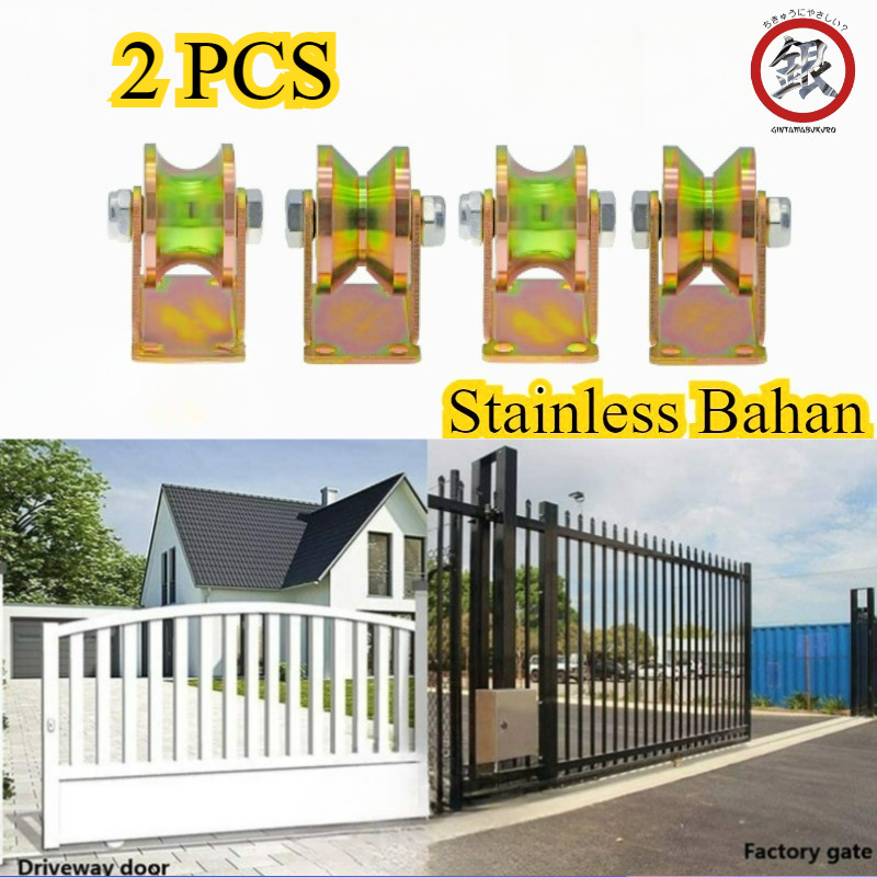 2PCS 50mm Stainless Steel Bahan Roda Pagar/ Roda Bubut/ Galvanized Sliding Gate Wheel Roda/ Pintu Pa
