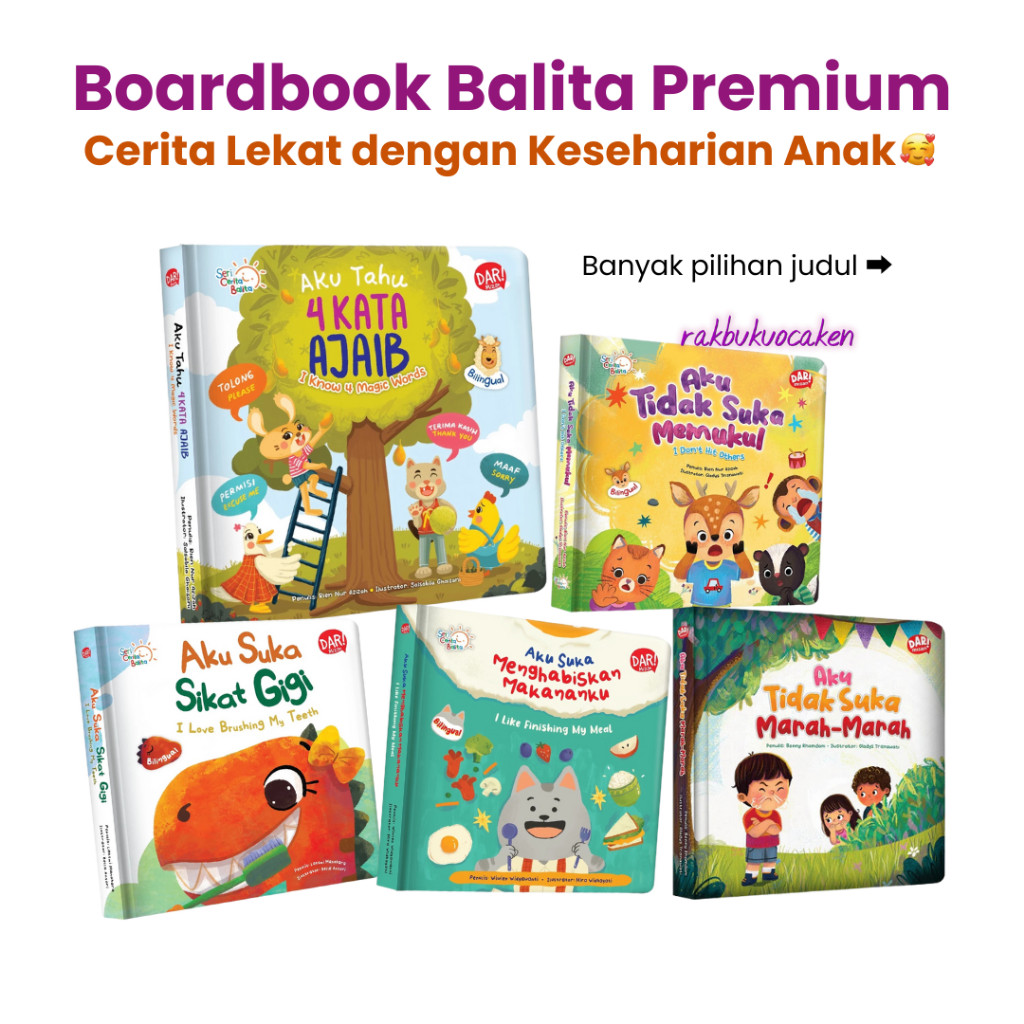 Gajian Sale - BOARDBOOK BILINGUAL Untuk Balita Aku Tahu 4 Kata Ajaib/Saat Aku Senang Sedih Marah Tak