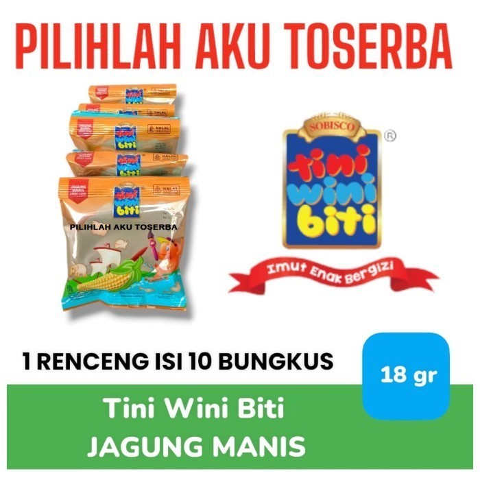 

Biskuit TINI WINI BITI Renceng Rasa JAGUNG Manis - ( HARGA 1 RENCENG )
