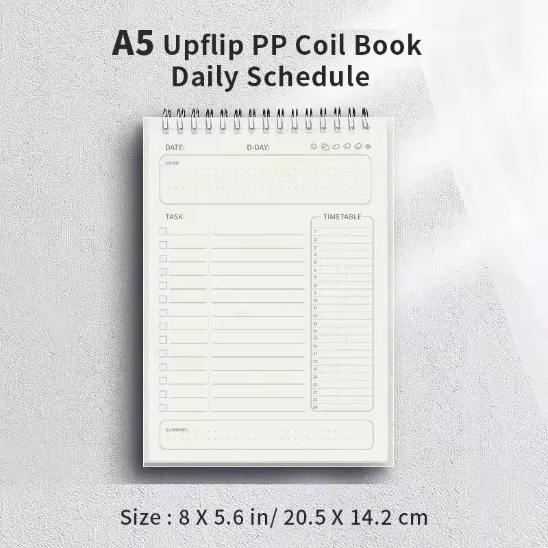 

1pc Planner Agenda Spiral A5 Notebook Schedules Daily Plan List Notepad 160 Pages Thick Office School Supplies Stationery
