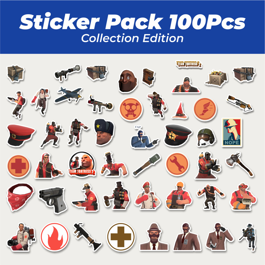 

Hot Stiker Game Series Team Fortres Character V6 Lucu Anti Air Stikers Berperekat Waterproof Sticker Decal Buat Motor Helm Buku Journal Koper Casing HP Laptop Botol Minum