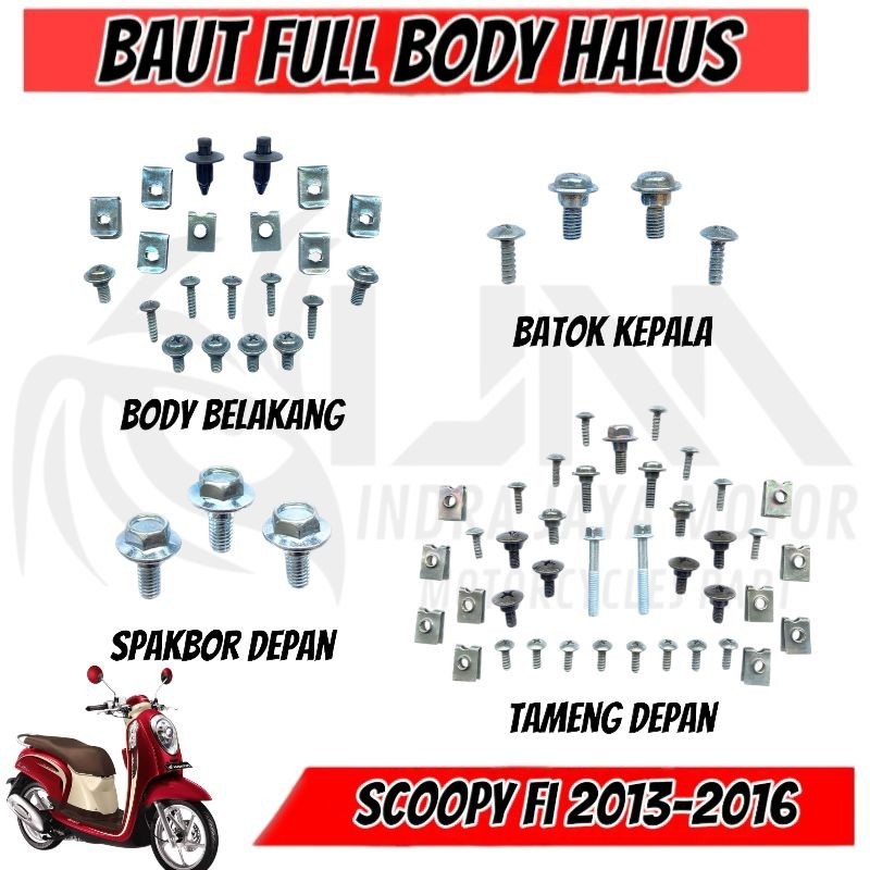 PROMO Baut Full Body halus Scoopy fi / Baut Fullset Body halus Honda Scoopy fi 2013-2016 - MURAH